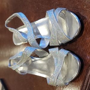 Covington, size 7, silver heels
